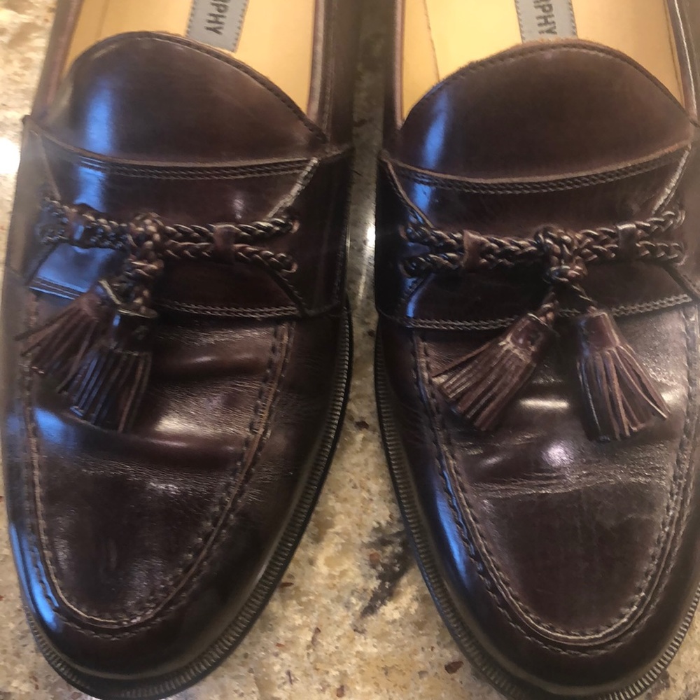 Brown Johnson & Johnson tassel loafers